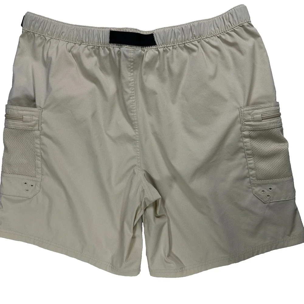 The North Face Shorts Mens XXL Long Beige Belted Cargo Fishing Hiking Ripstop